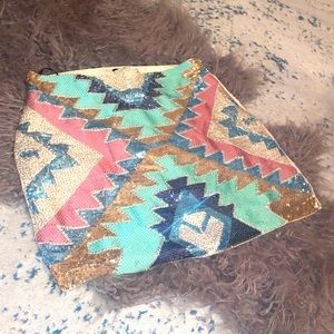 Multi color mini skirt